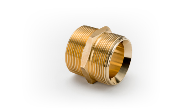 BRASS DOUBLE MALE ADAPTORS CONED SEATED PARALLEL LEFT HAND